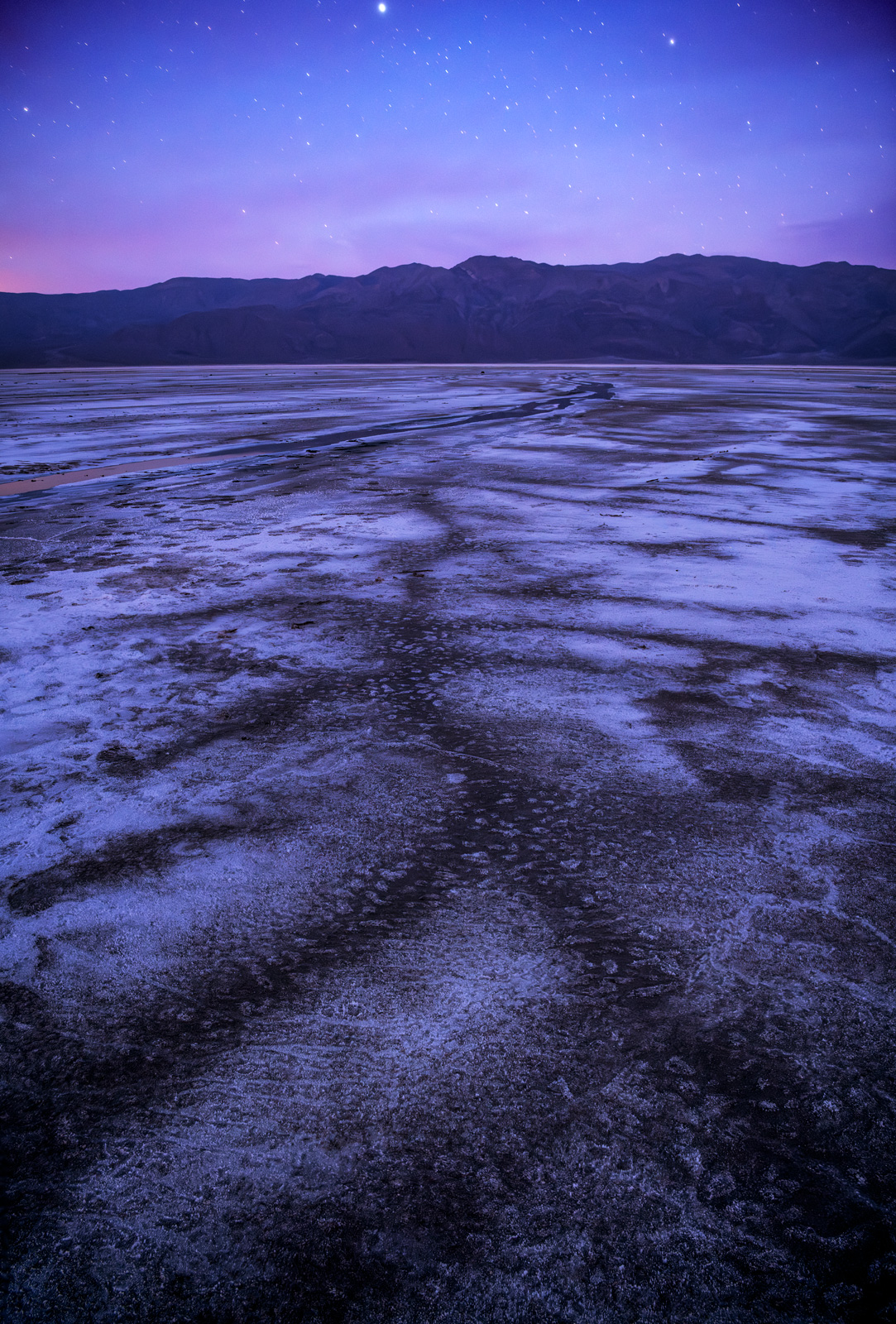 Death Valley salt pans at twilight
