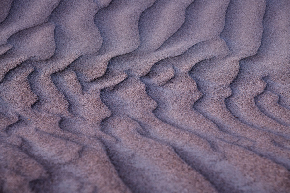 Mesquite Flat Dunes ripples in low light, Death Valley